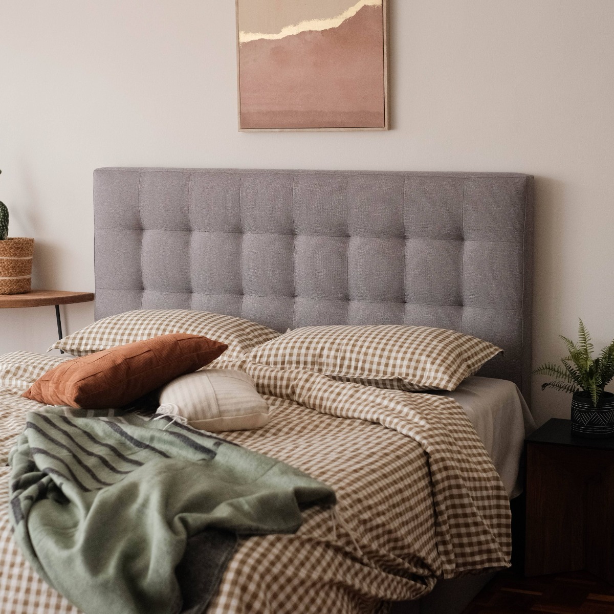 Lillian Pebble Grey King Headboard