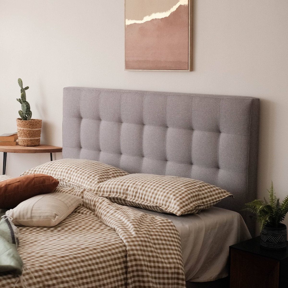 Lillian Pebble Grey King Headboard
