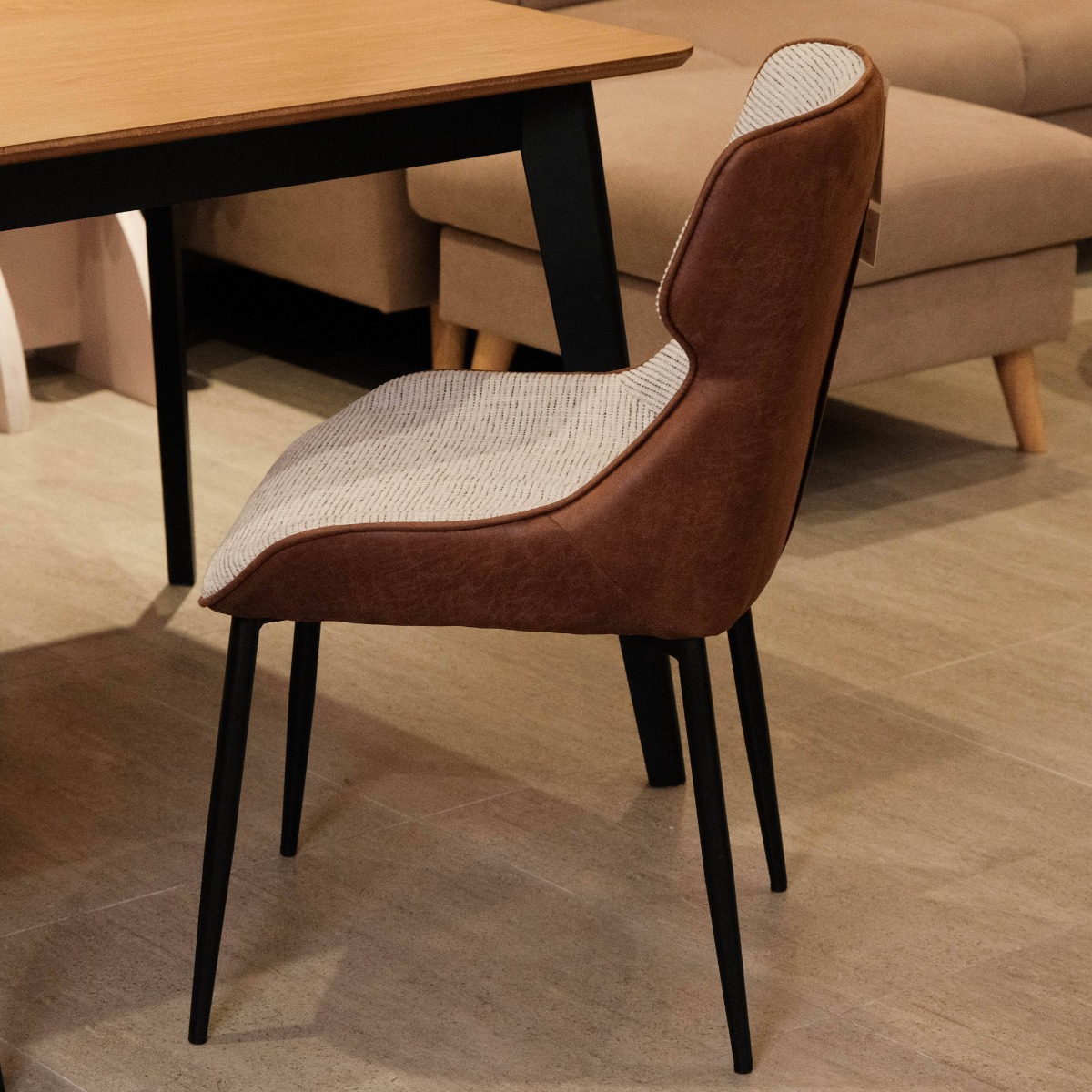 Mateo 2-Tone Vintage Dining Chair Sand Grey