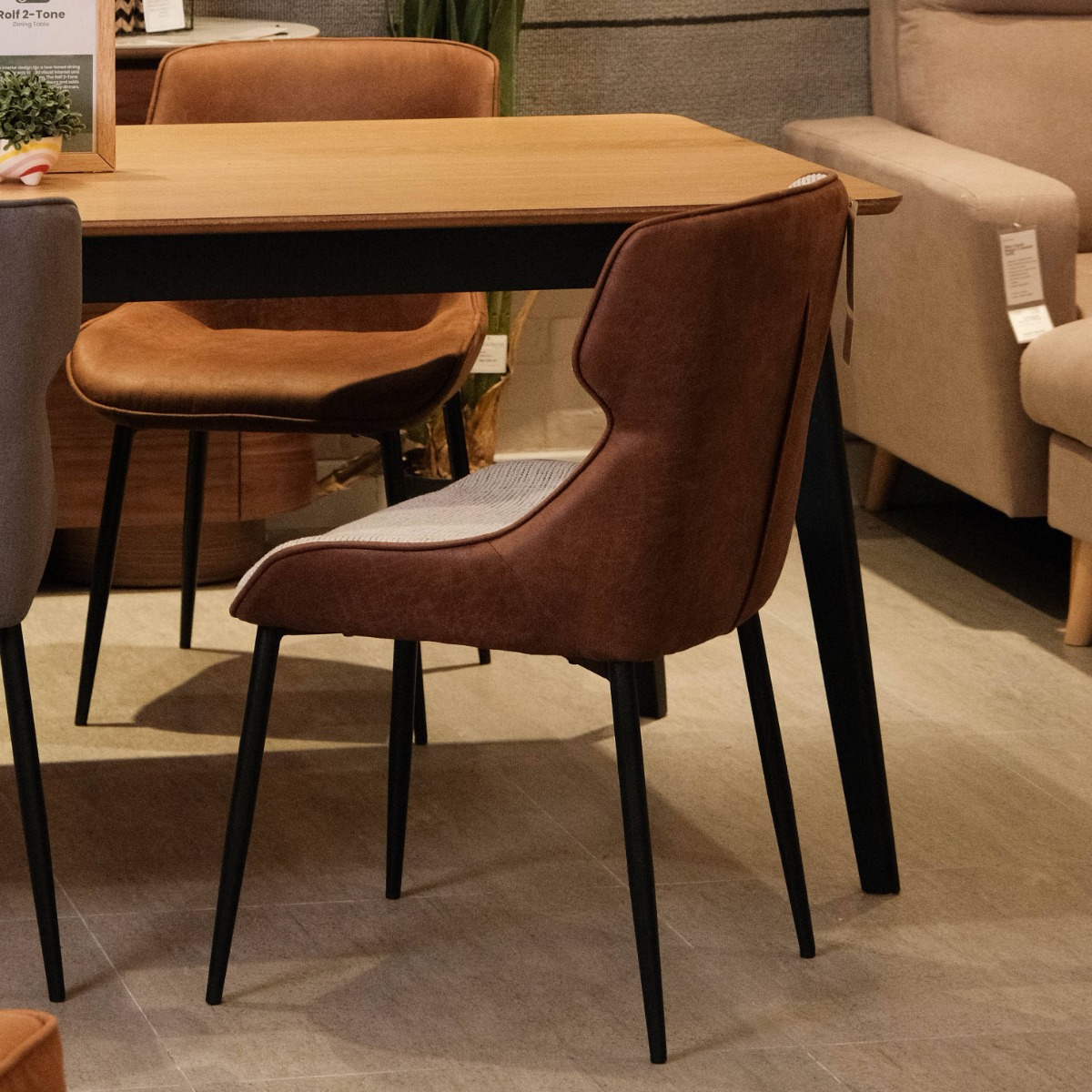 Mateo 2-Tone Vintage Dining Chair Sand Grey