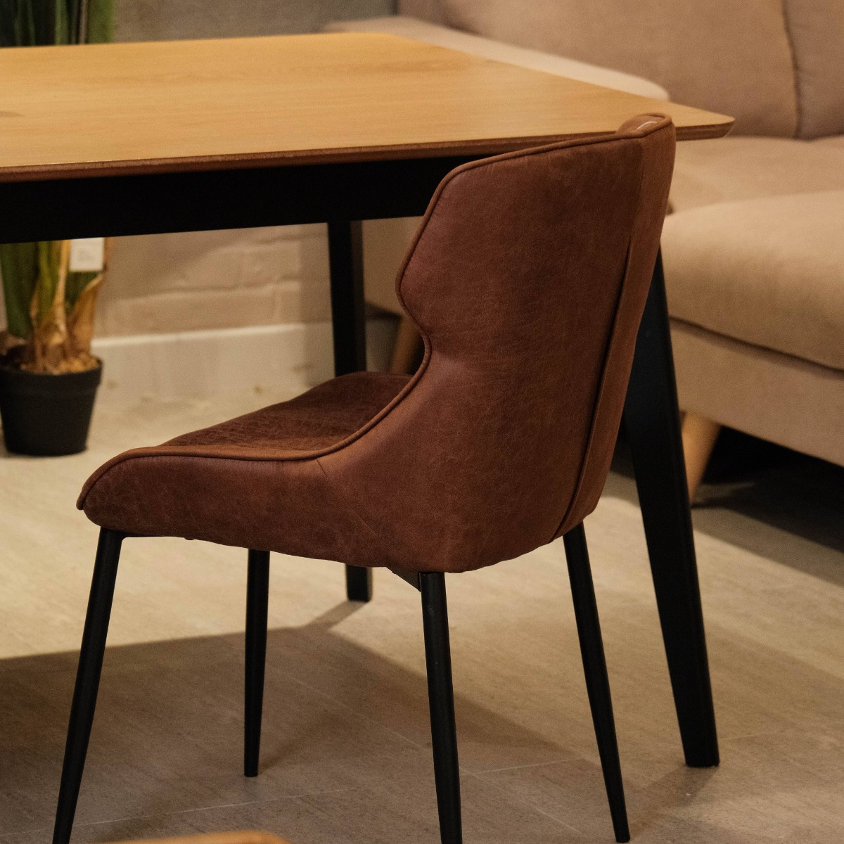 Mateo Vintage Brown Dining Chair