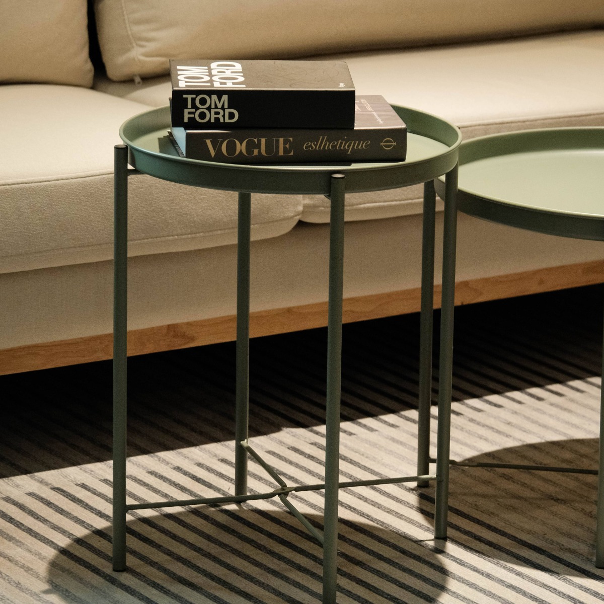 Hani Matt Olive Tray Side Table