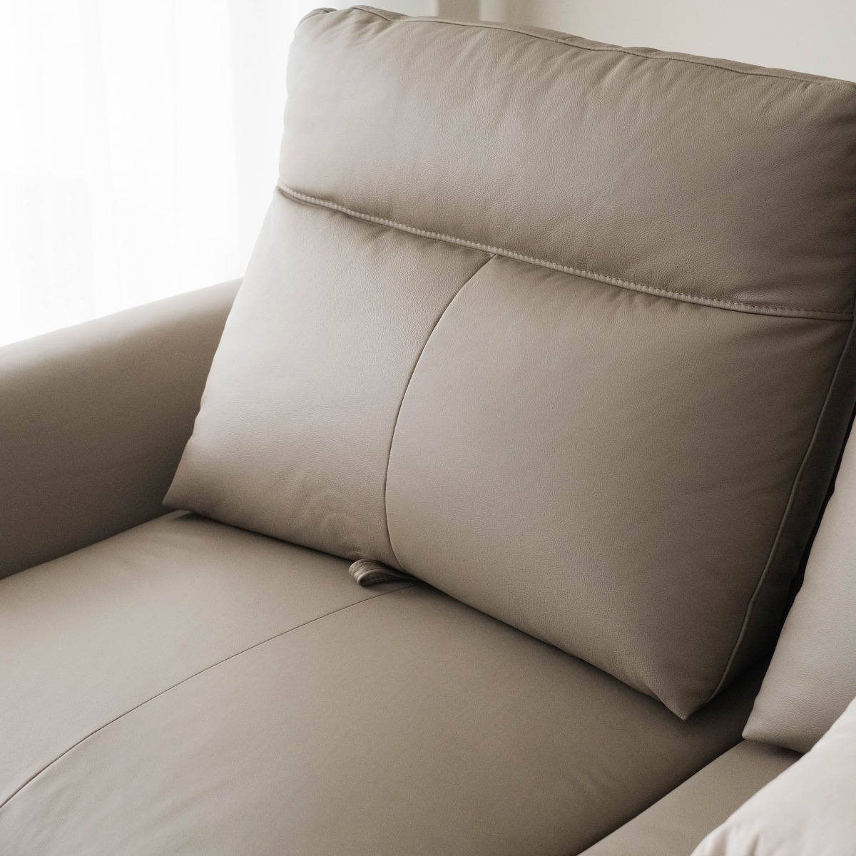 Maila Leather 3 Seater Sofa With Adjustable Back