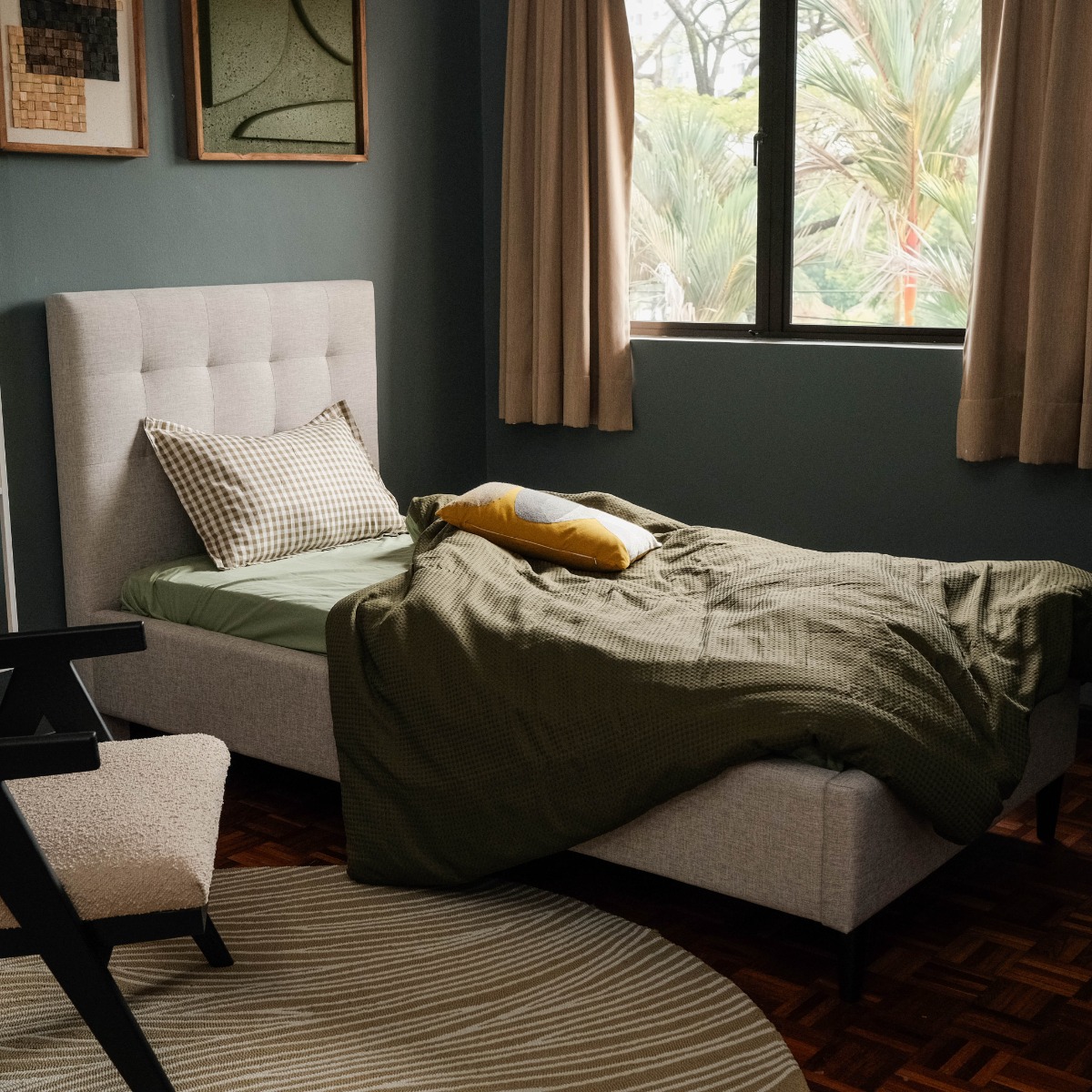 Lillian Oatmeal Single Bed