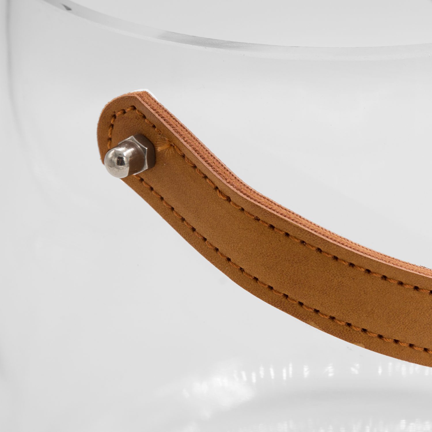 Willo Clear Bucket with Brown Leather