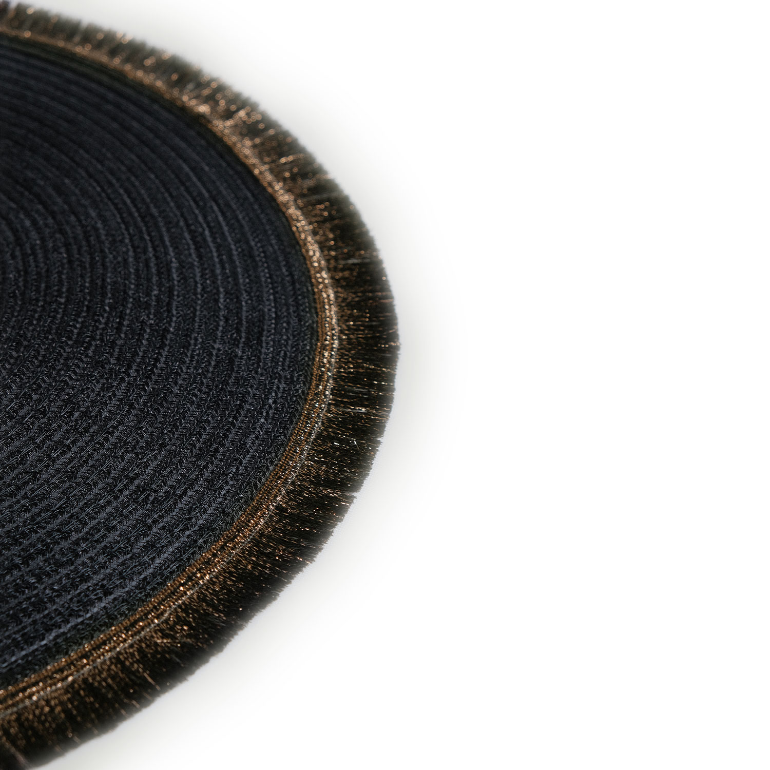 Fringe Black Round Placemat