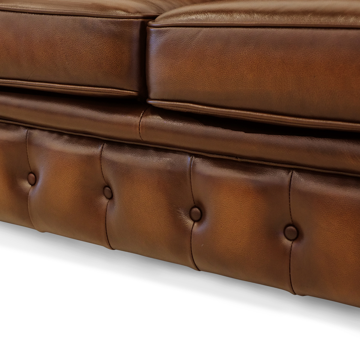 Kinsley Wash-Off Leather Chesterfield 3 Seater Sofa
