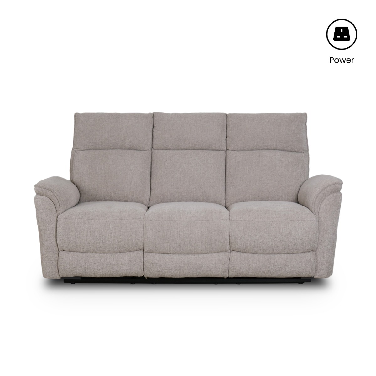 Millie Light Grey 3 Seater Power Reclining Sofa