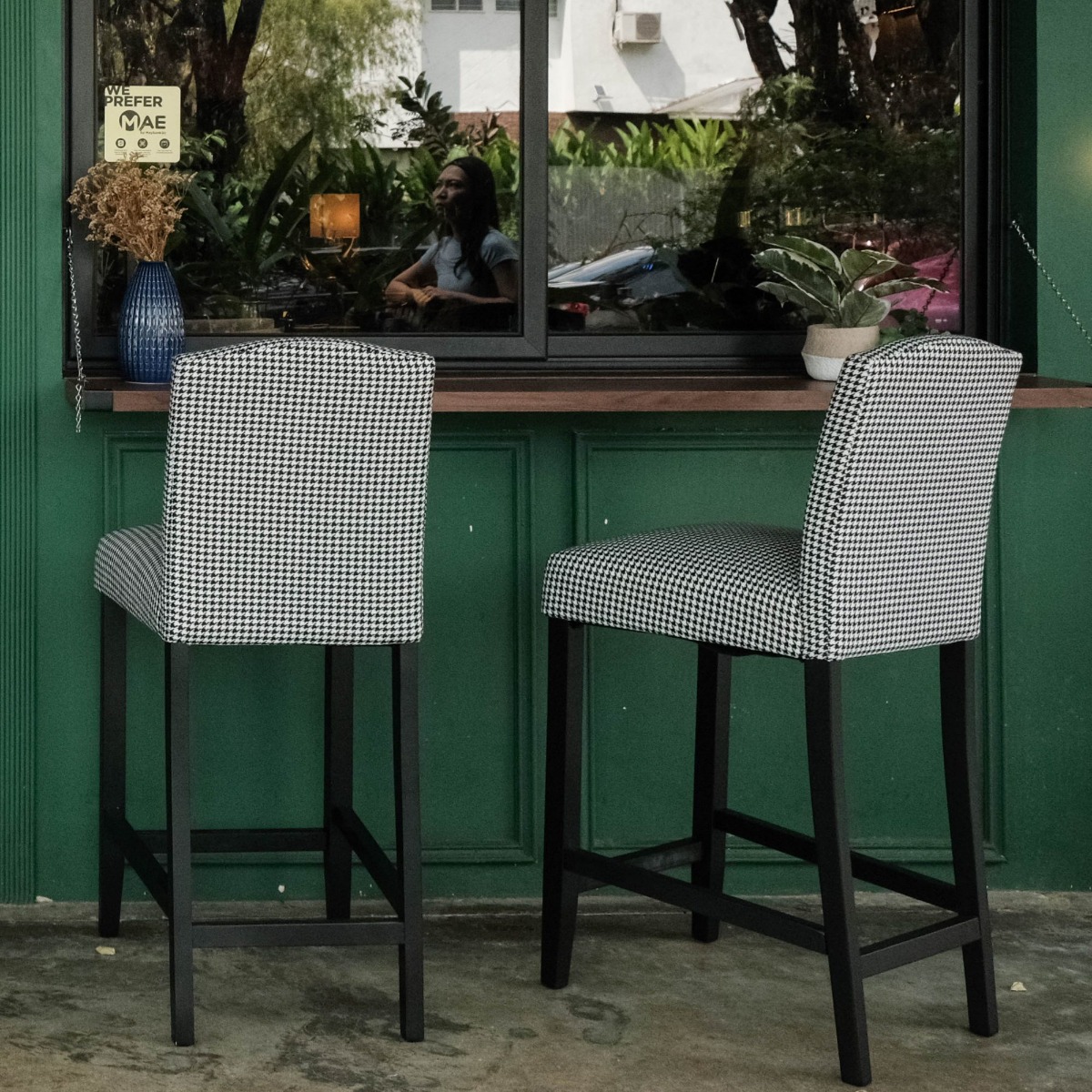Emory Houndstooth Bar Stool