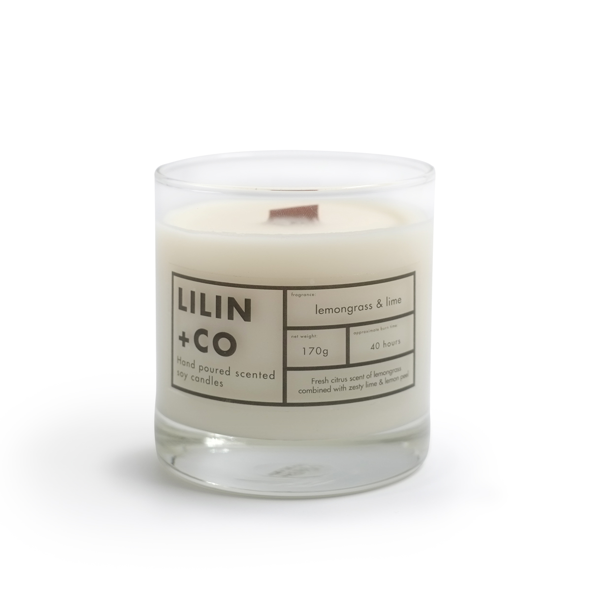 Lilin+Co Lime & Lemongrass Scented Candle