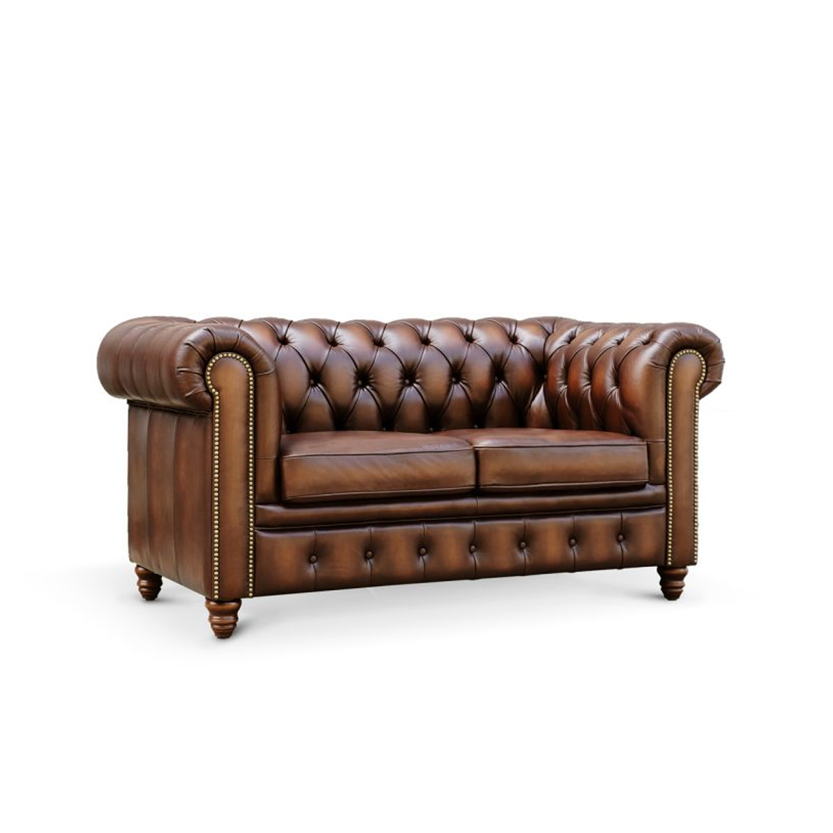Kinsley Wash-Off Leather Chesterfield 2 Seater Sofa