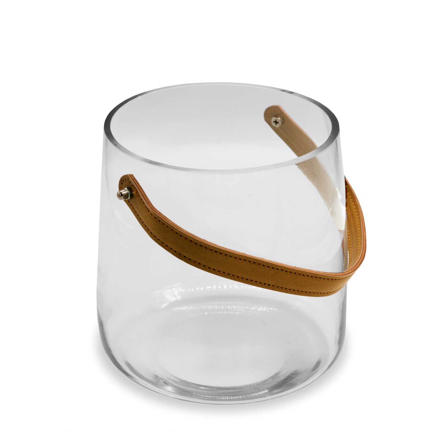Willo Clear Bucket with Brown Leather