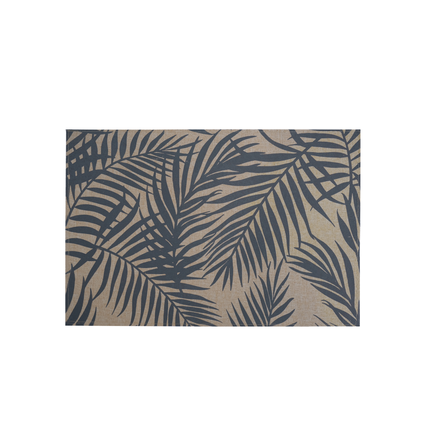 Linen Printed Grey Palm Placemat