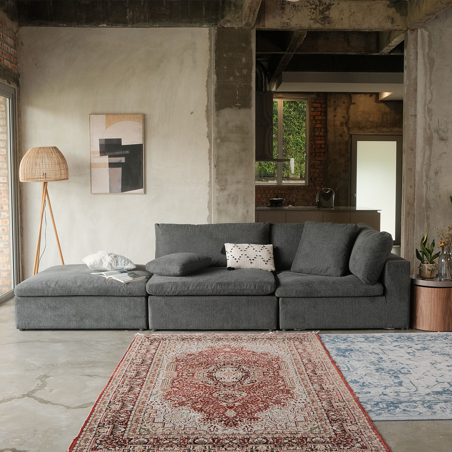 Patrice Luxe Arm Sofa with Ottoman
