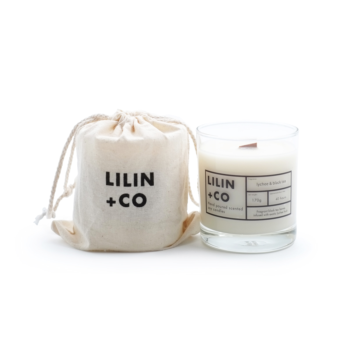 Lilin+Co Lychee & Black Tea Scented Candle