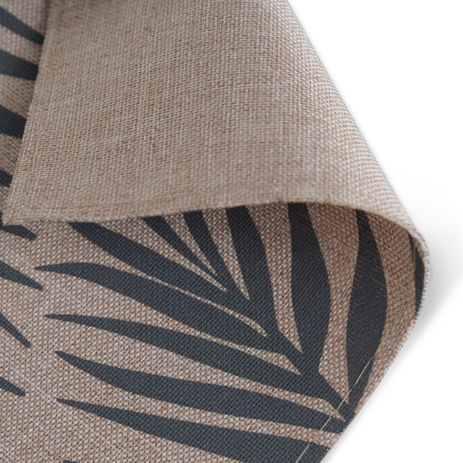 Linen Printed Grey Palm Placemat