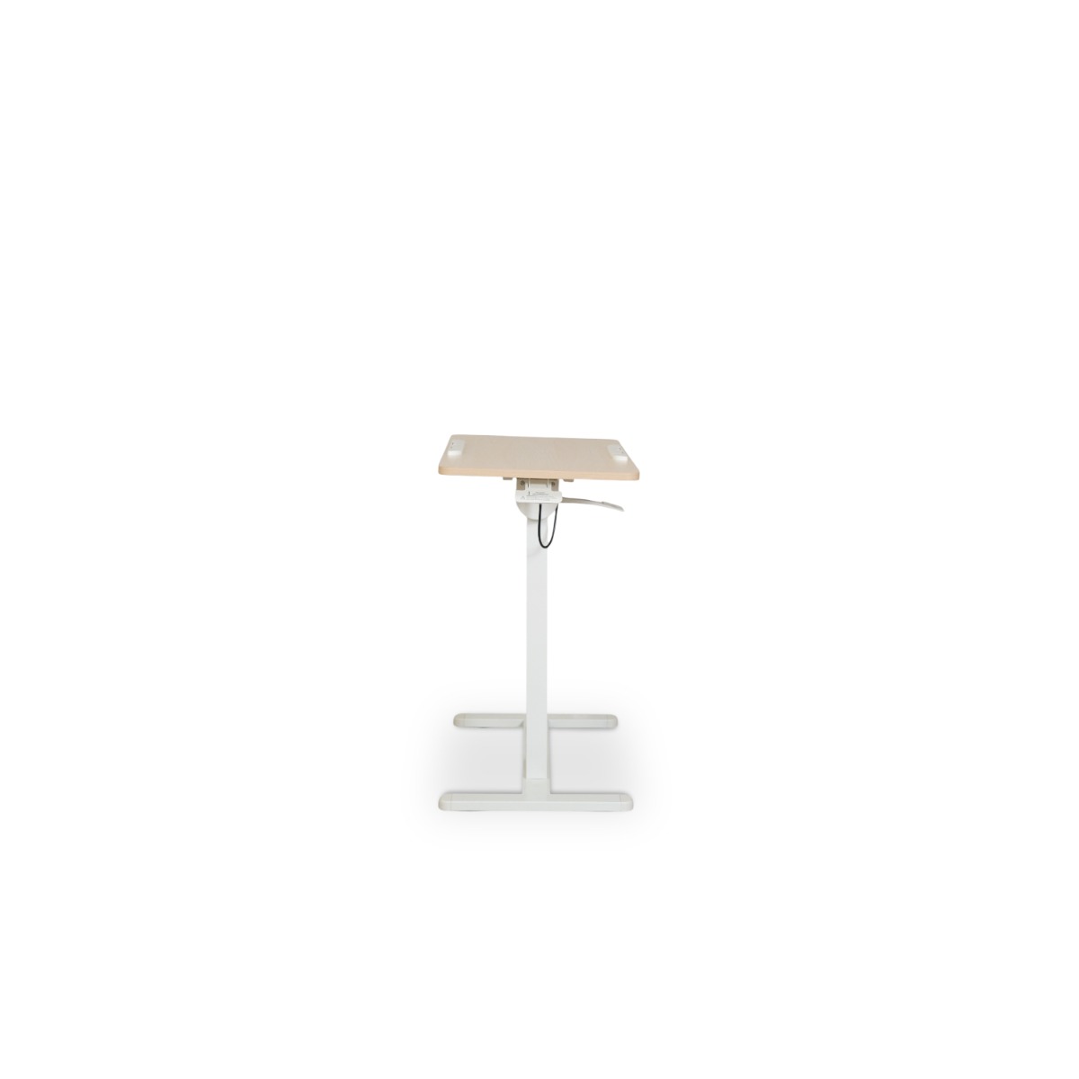 Felix Adjustable Side Table with Castors - Natural & Matt White