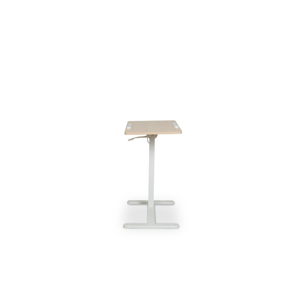 Felix Adjustable Side Table with Castors - Natural & Matt White