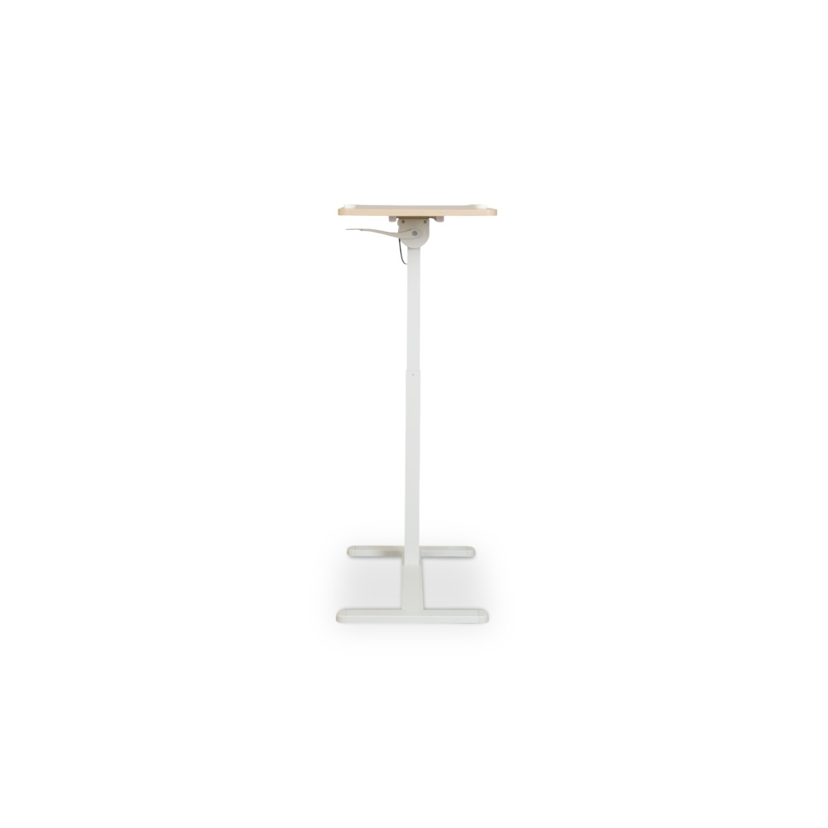 Felix Adjustable Side Table with Castors - Natural & Matt White