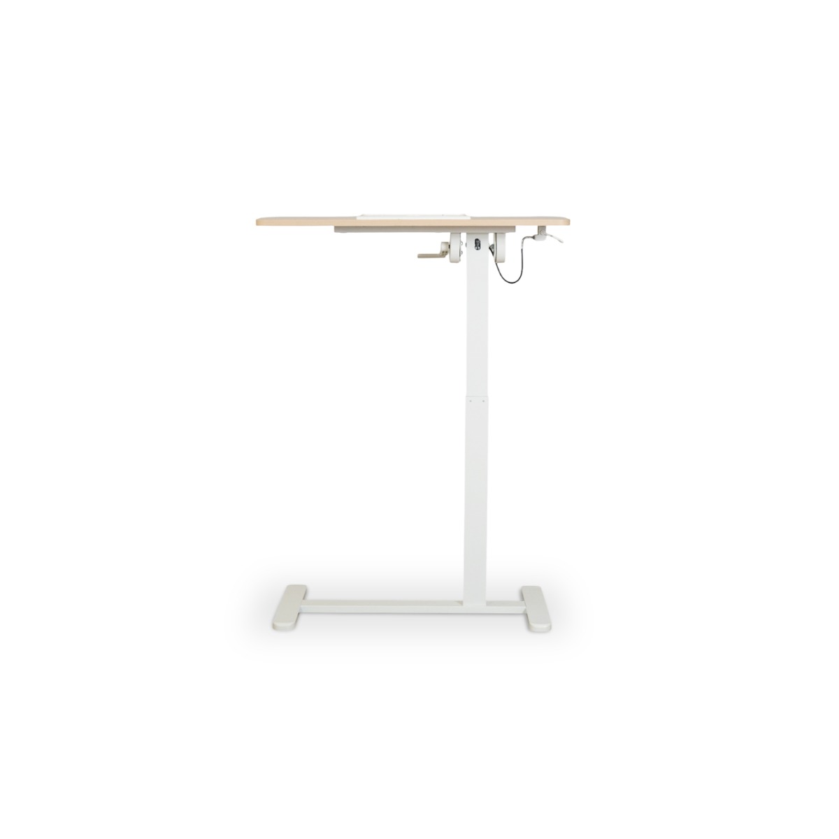 Felix Adjustable Side Table with Castors - Natural & Matt White