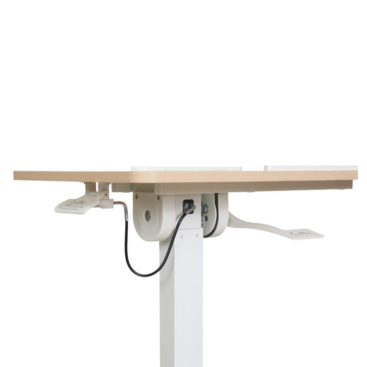 Felix Adjustable Side Table with Castors - Natural & Matt White