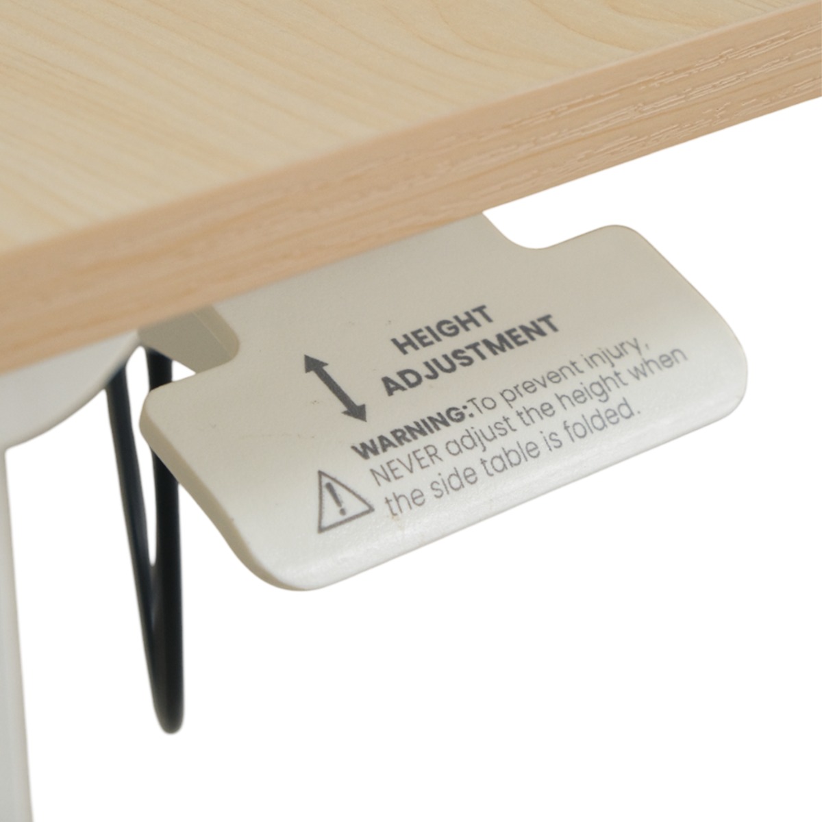 Felix Adjustable Side Table with Castors - Natural & Matt White