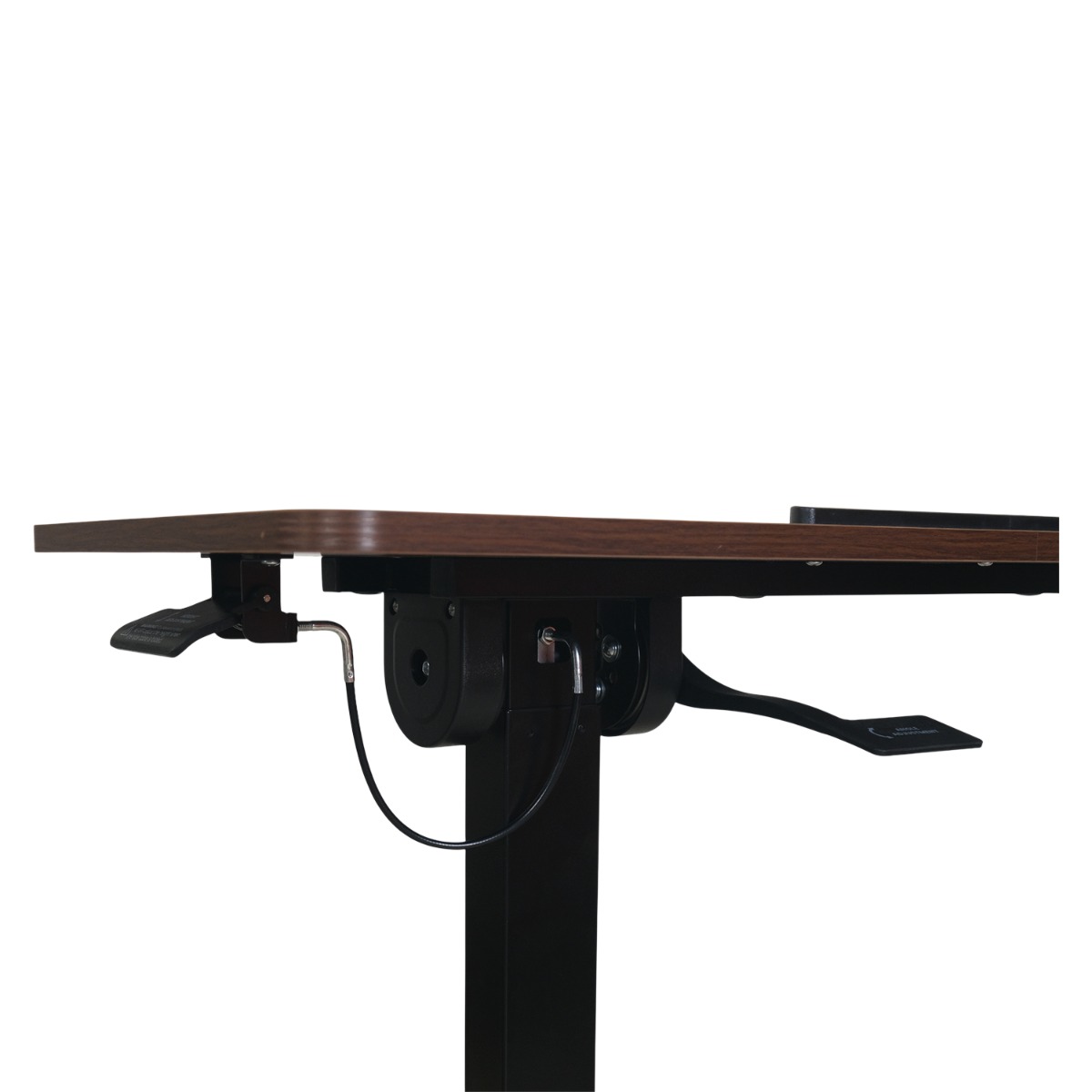 Felix Adjustable Side Table with Castors - Walnut & Matt Black
