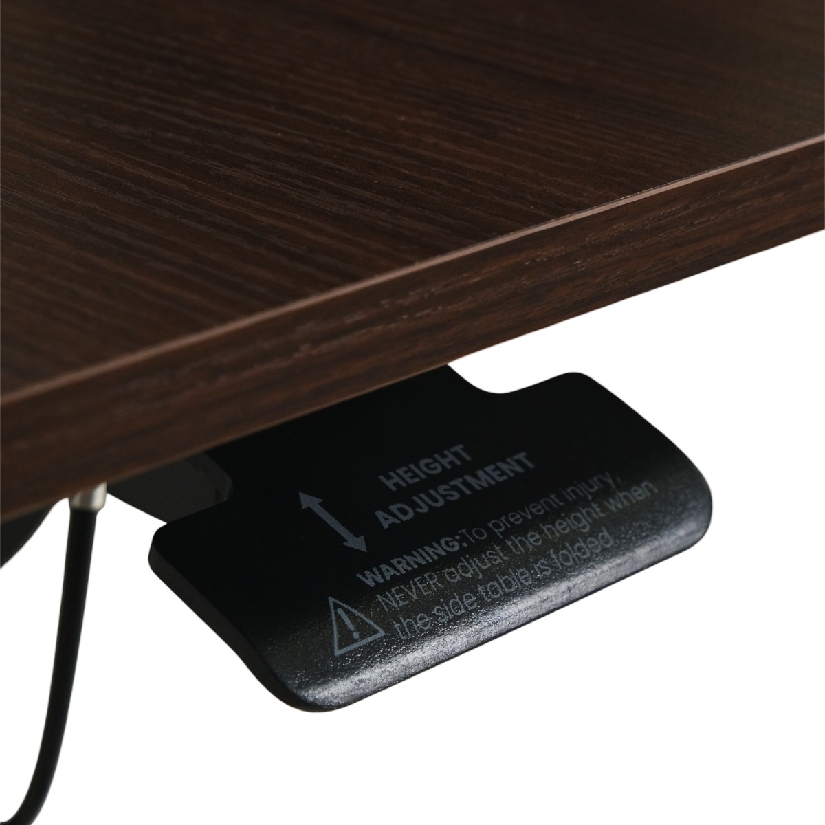 Felix Adjustable Side Table with Castors - Walnut & Matt Black