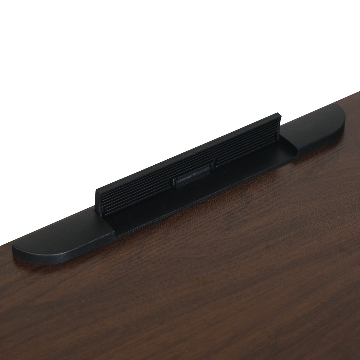 Felix Adjustable Side Table with Castors - Walnut & Matt Black