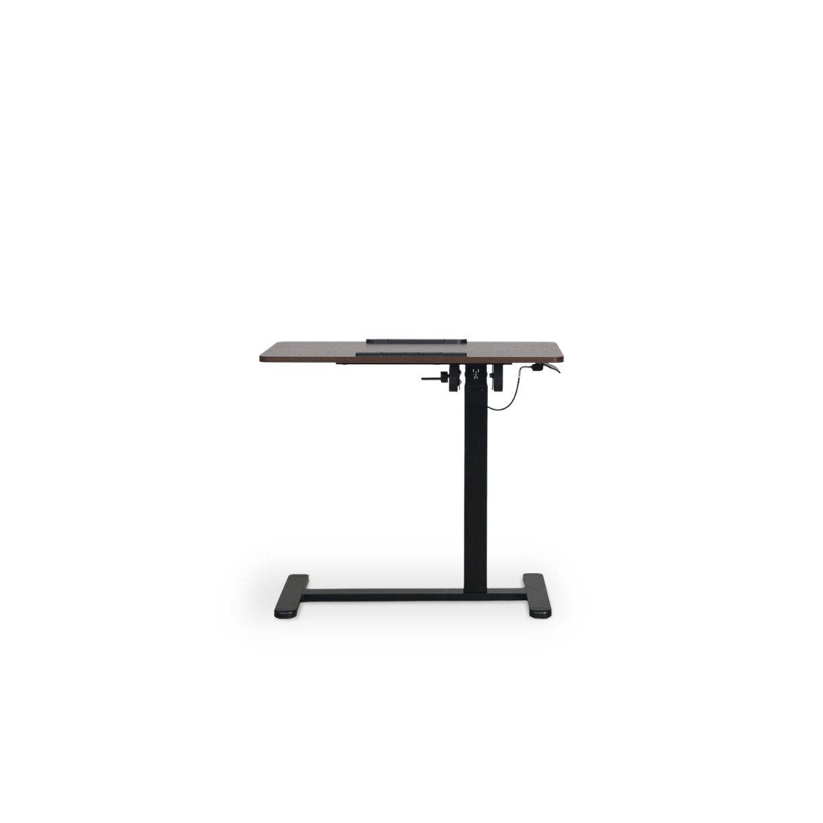Felix Adjustable Side Table with Castors - Walnut & Matt Black
