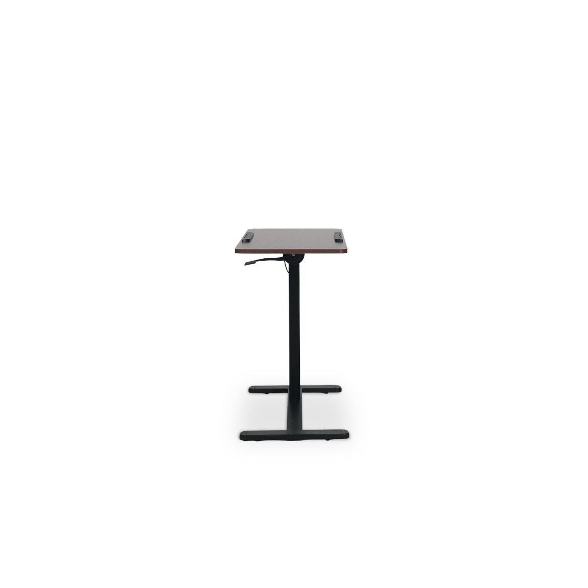 Felix Adjustable Side Table with Castors - Walnut & Matt Black