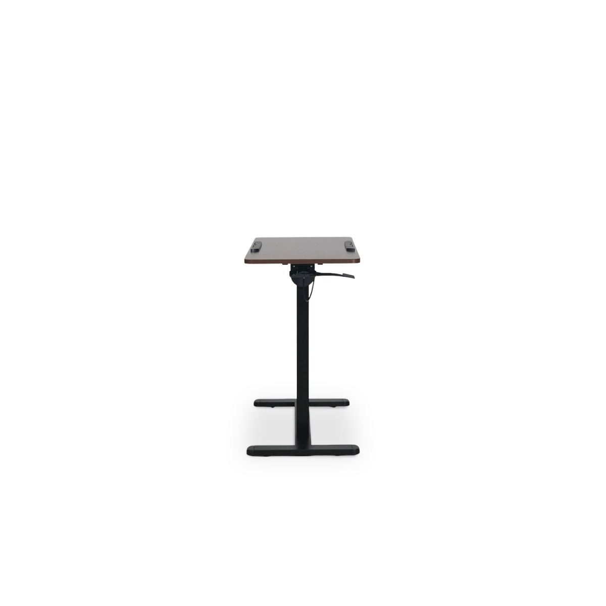 Felix Adjustable Side Table with Castors - Walnut & Matt Black