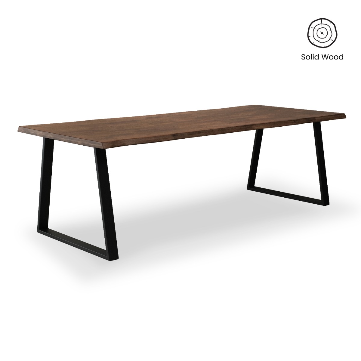 Fletcher Cedar Brown Faux Live Edge Dining Table 240cm