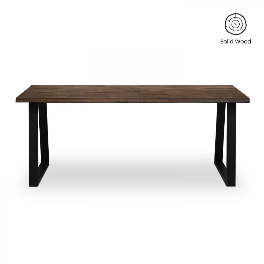 Fletcher Cedar Brown Faux Live Edge Dining Table 190cm