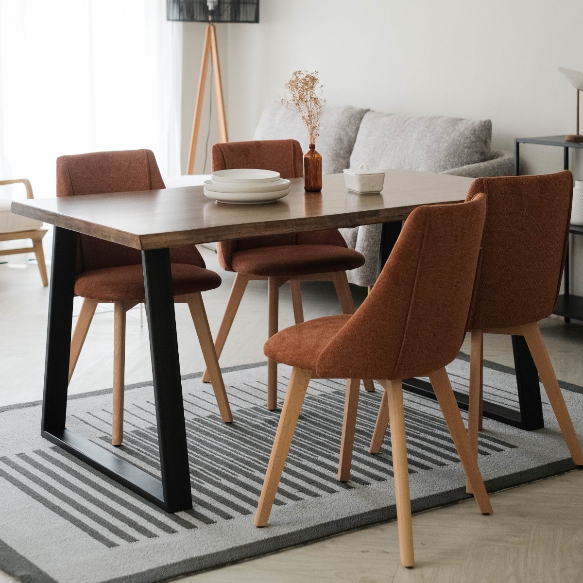 Fletcher Cedar Brown Faux Live Edge Dining Table 150cm
