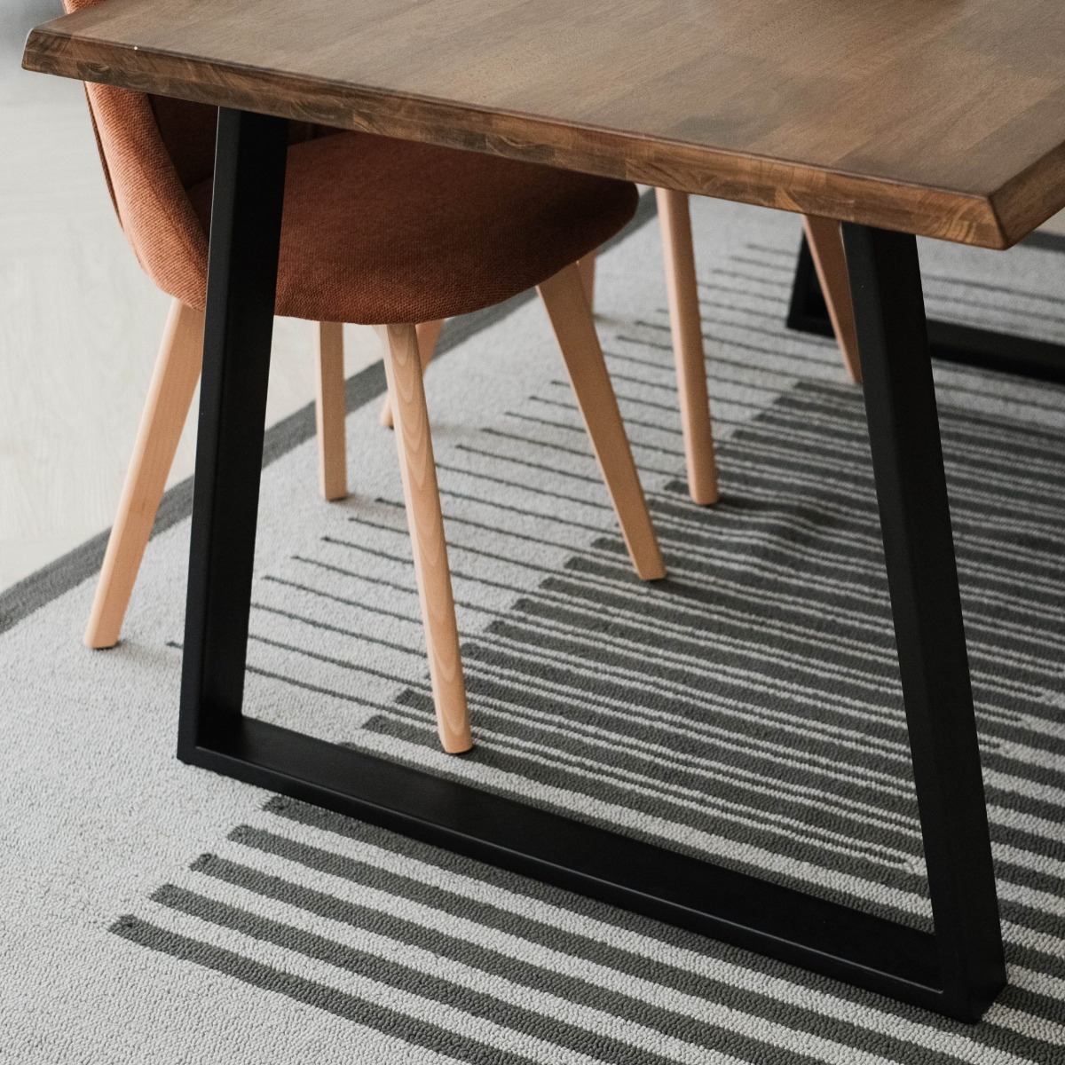 Fletcher Cedar Brown Faux Live Edge Dining Table 150cm