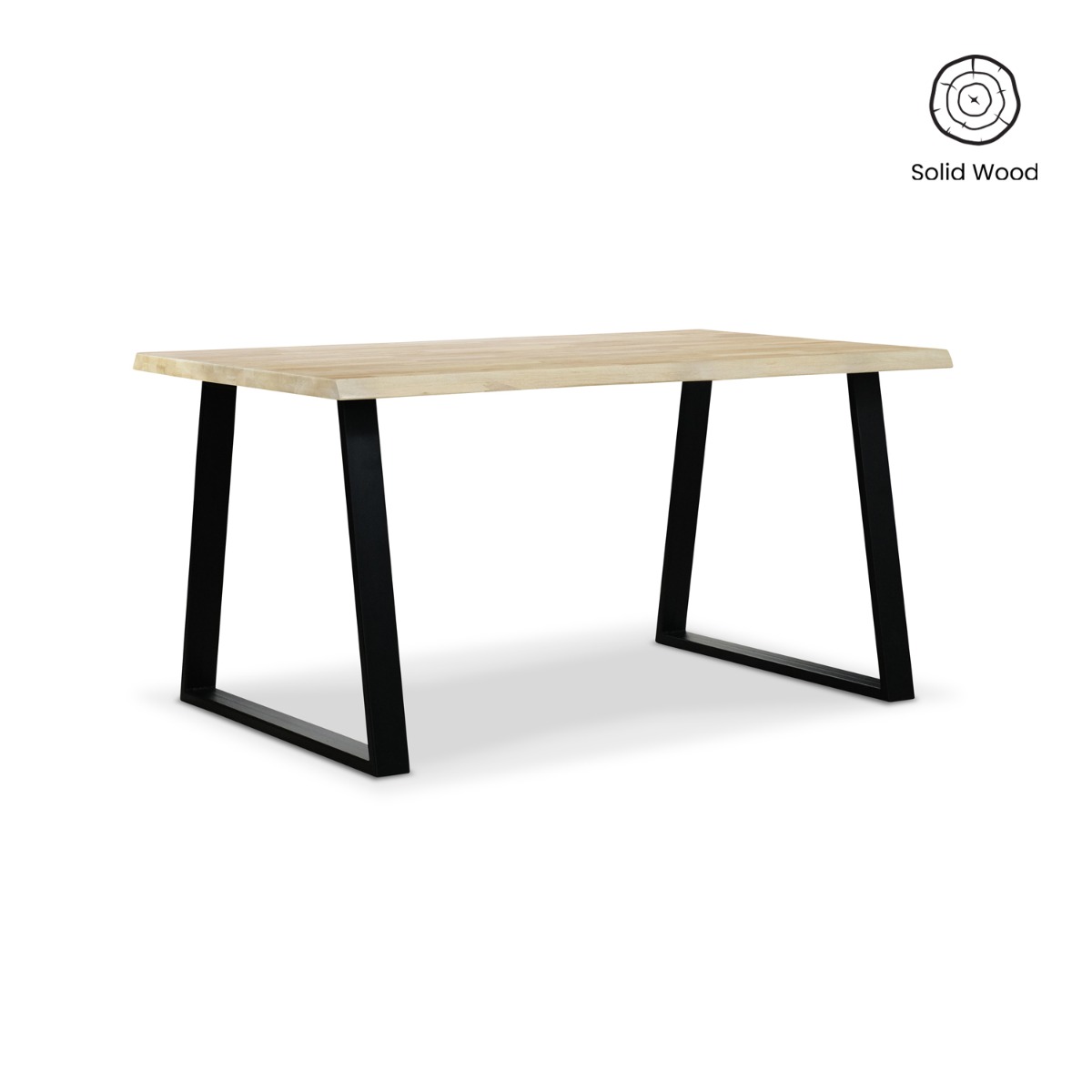 Fletcher Washed Oak Faux Live Edge Dining Table 150cm