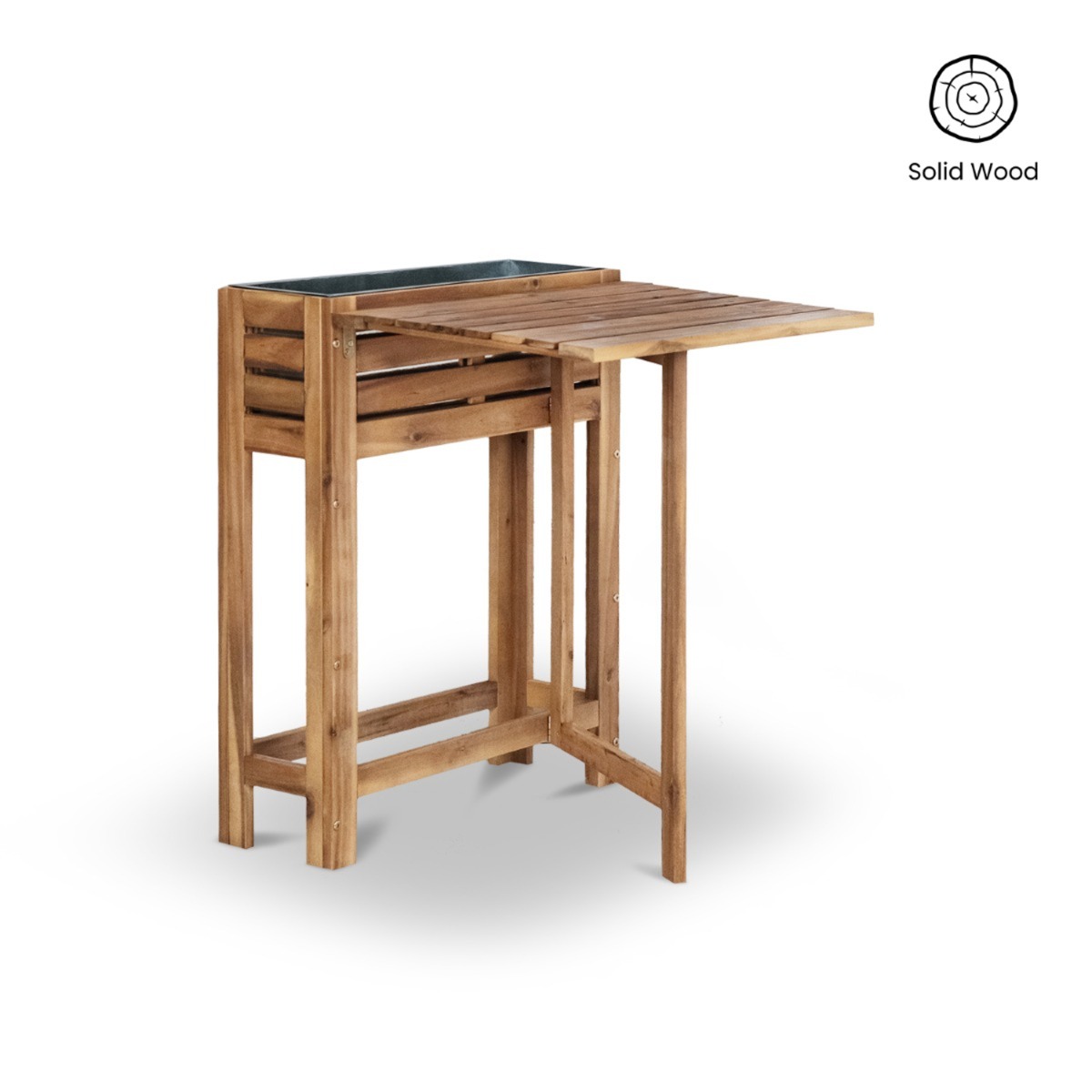 Freesia Outdoor Folding Table with Flower Box