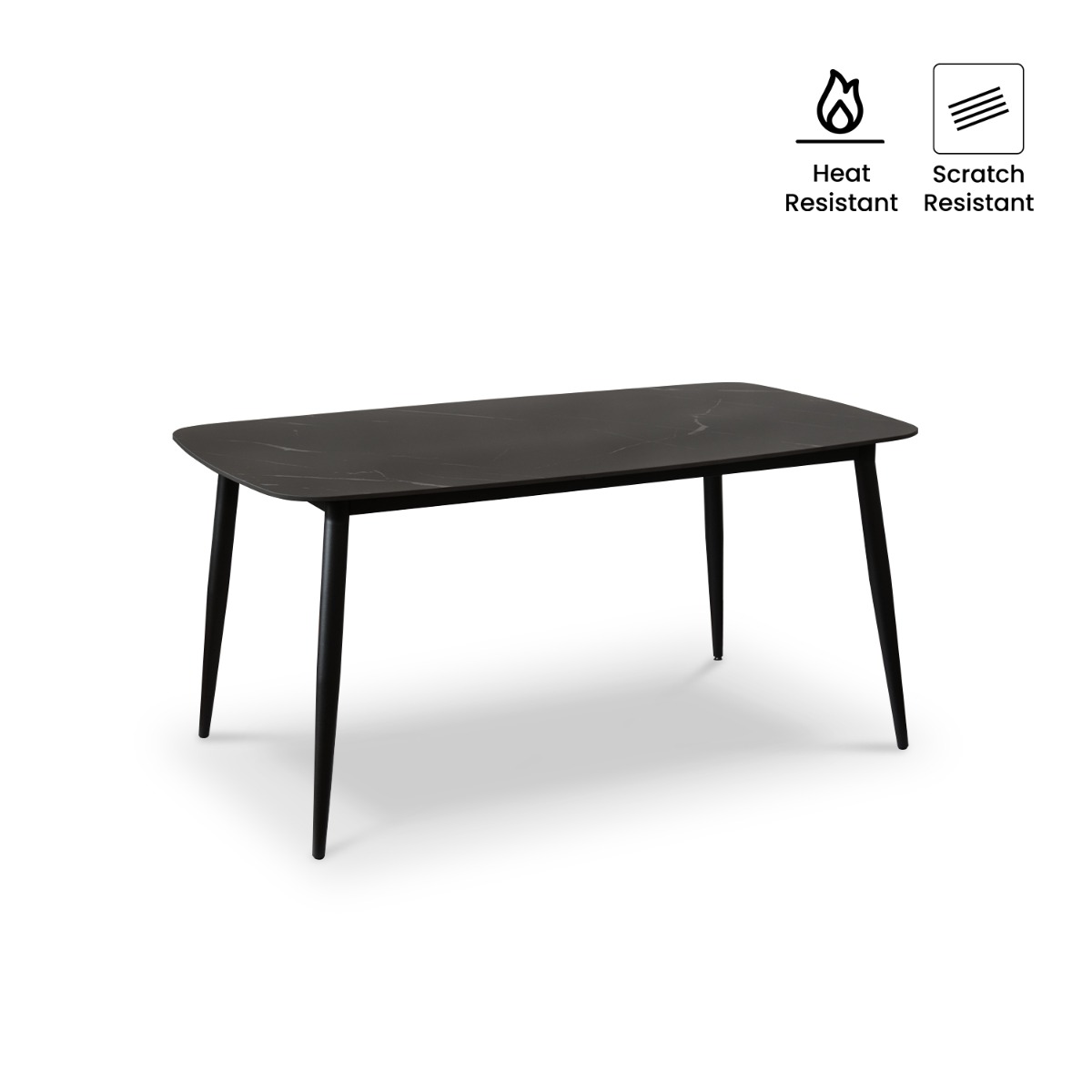 Freya Ebony Dining Table 160cm
