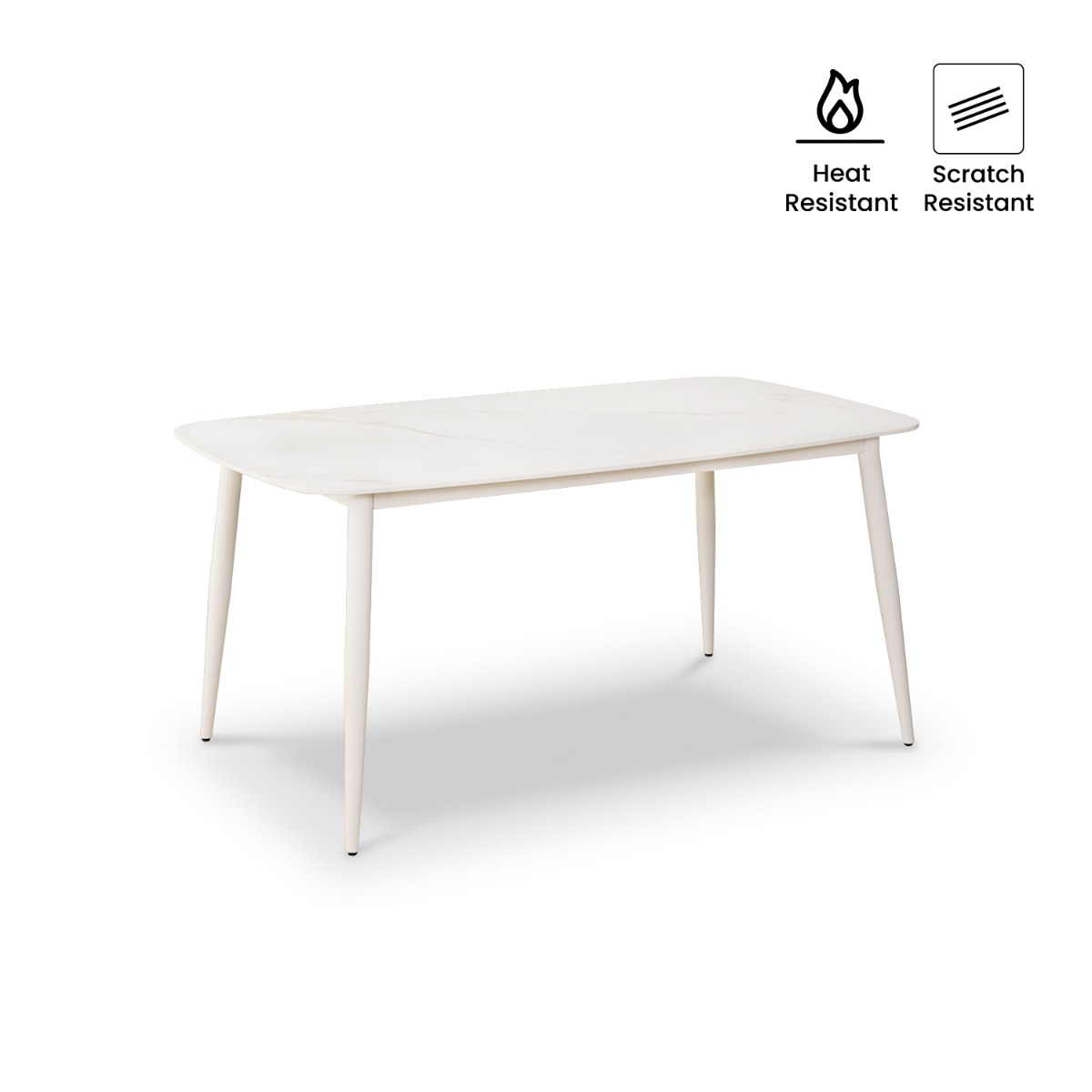 Freya White Dining Table 160cm