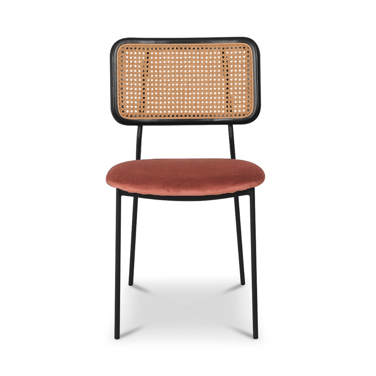 Gaia Ebony Dining Chair Umber Brown Velvet