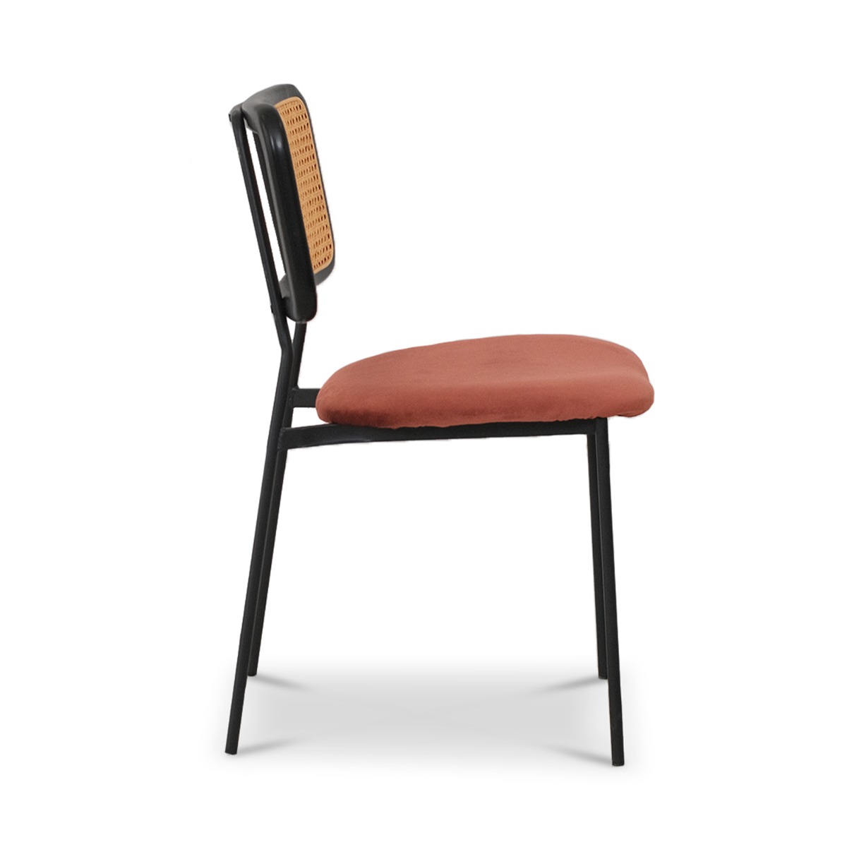 Gaia Ebony Dining Chair Umber Brown Velvet