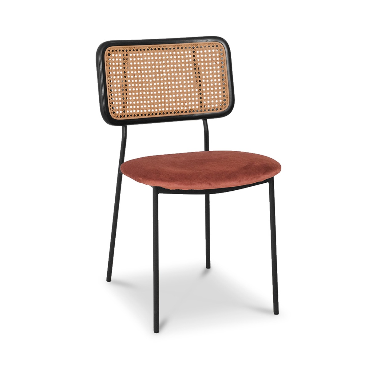 Gaia Ebony Dining Chair Umber Brown Velvet