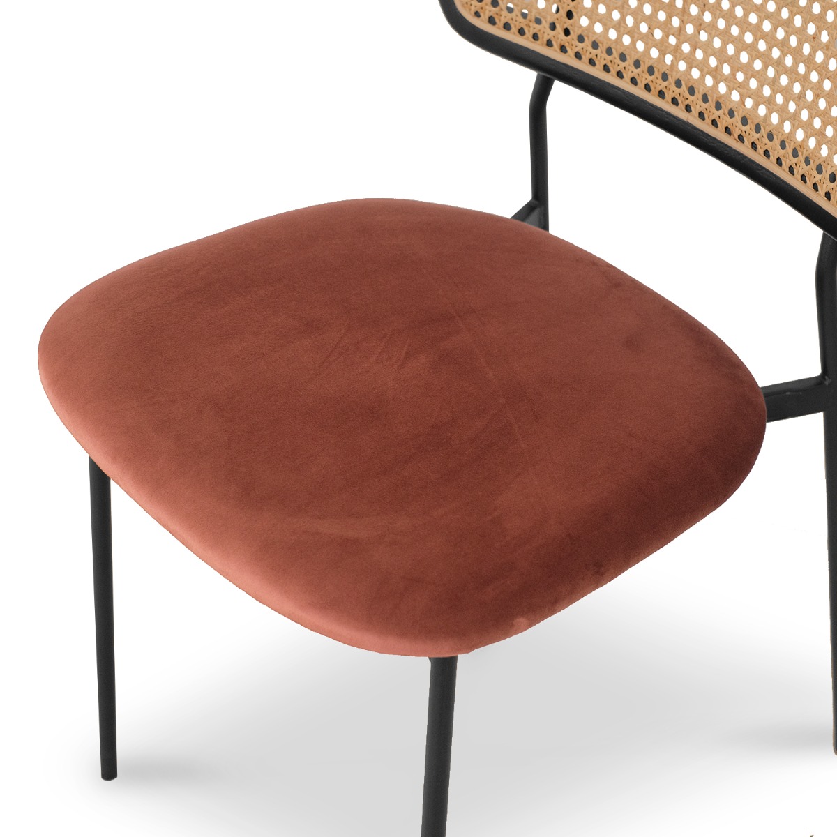 Gaia Ebony Dining Chair Umber Brown Velvet