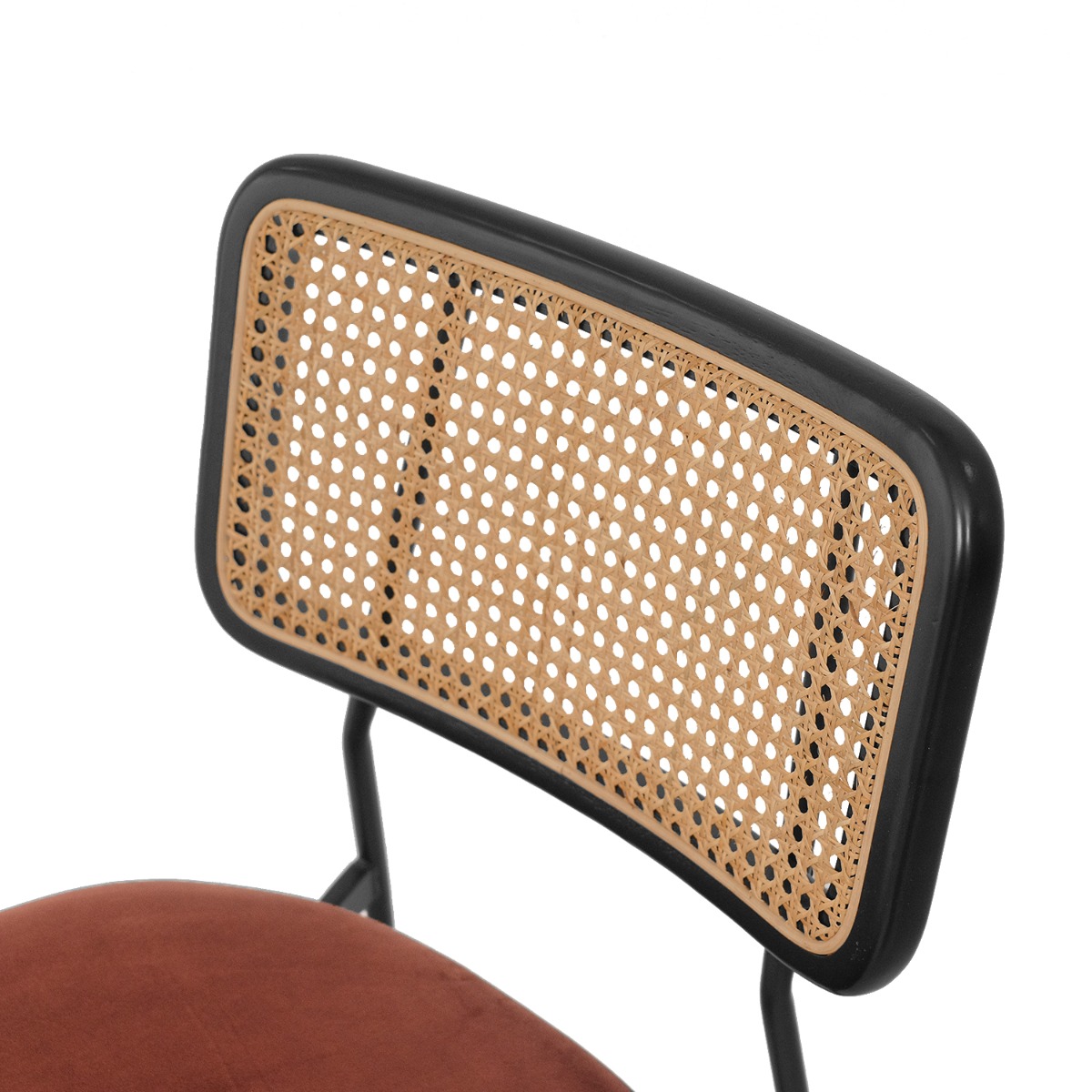 Gaia Ebony Dining Chair Umber Brown Velvet