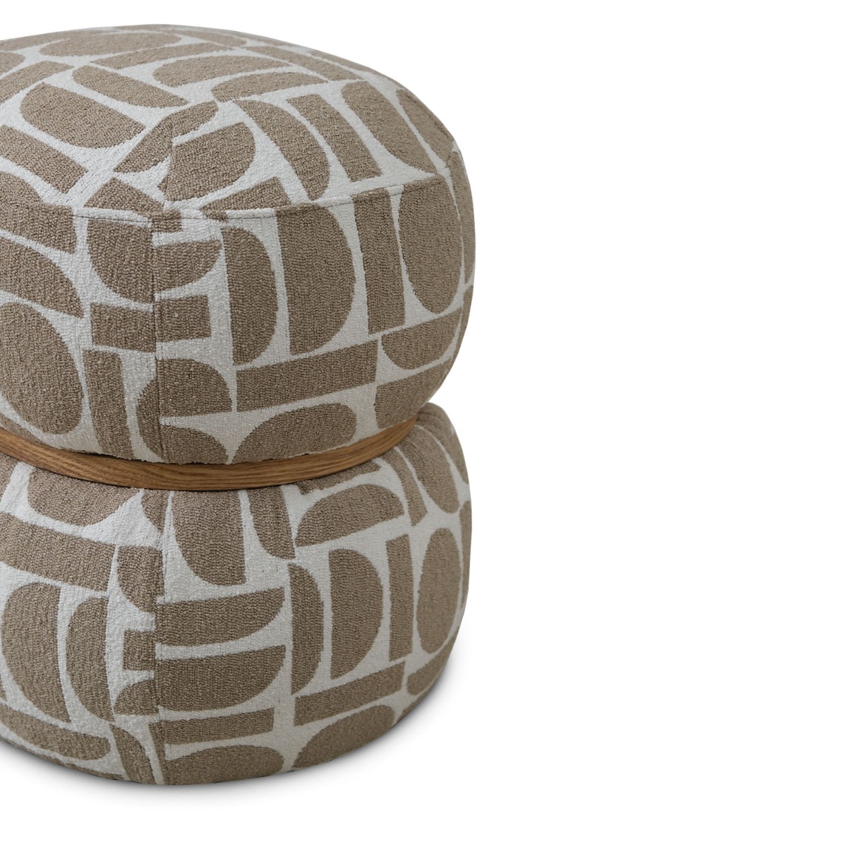 Gio Jacquard Khaki Dining Stool