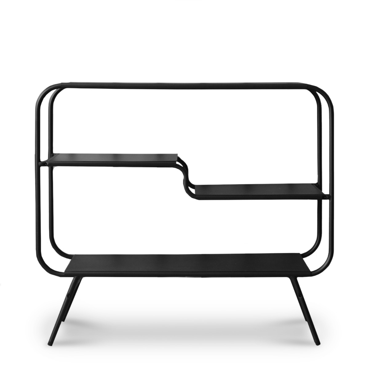Hani Matt Black Low Shelf