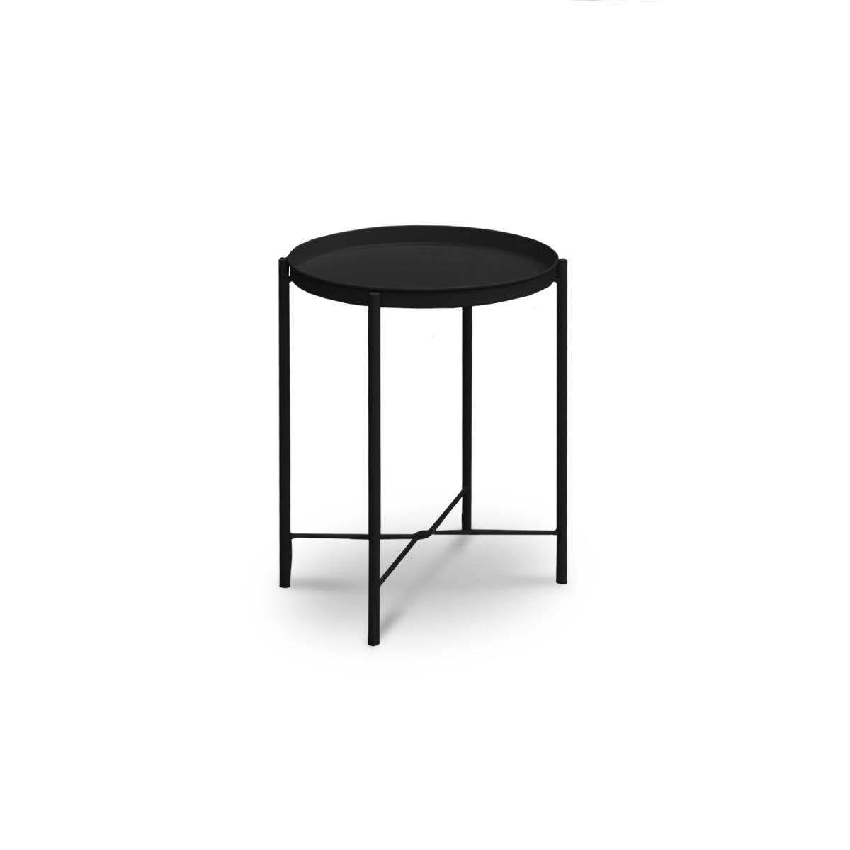 Hani Matt Black Tray Side Table