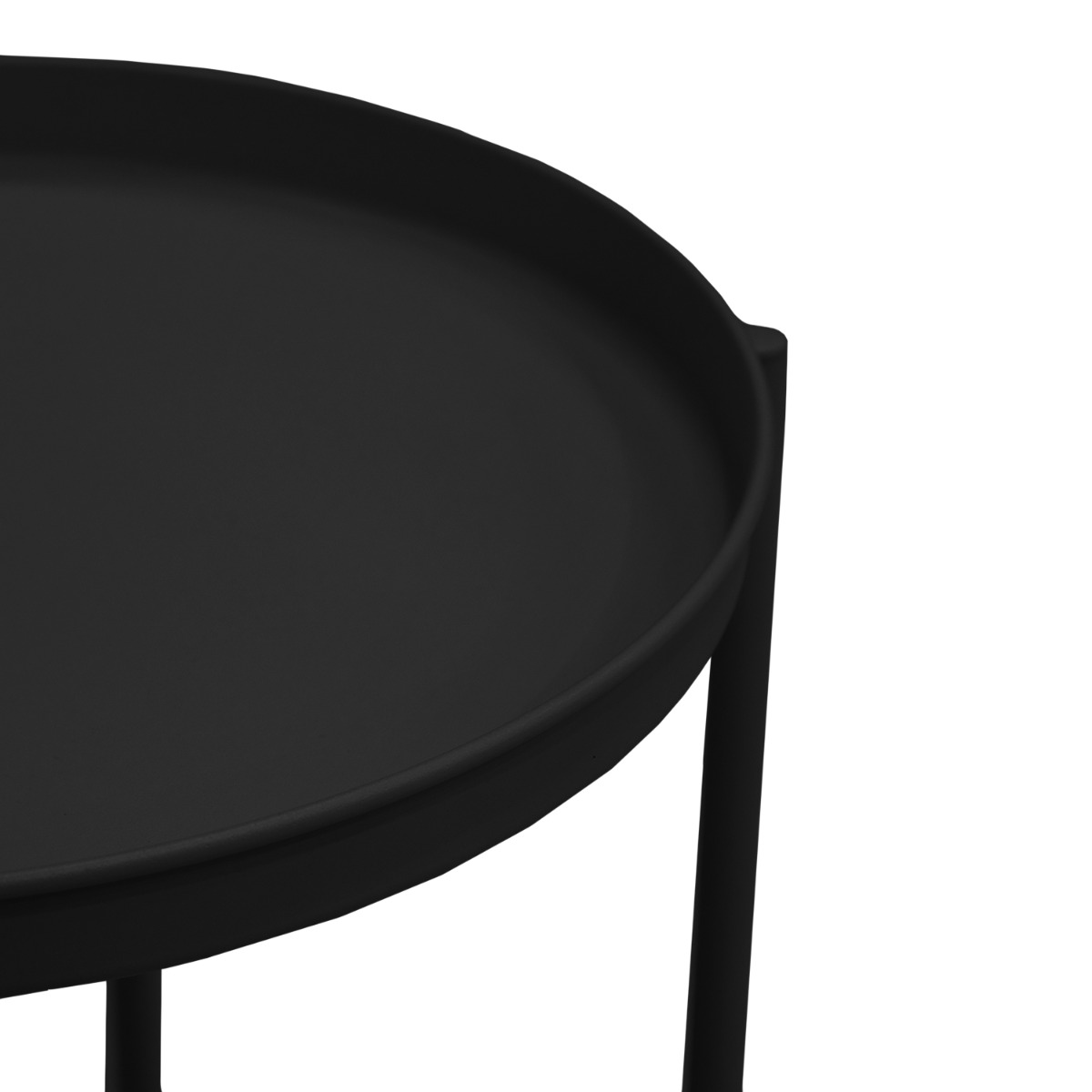 Hani Matt Black Tray Side Table