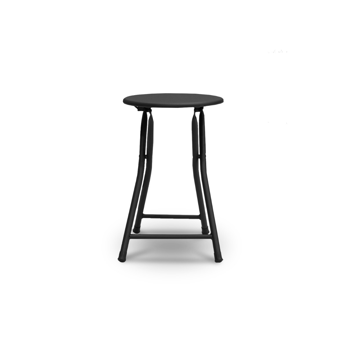 Hera Matt Black Round Foldable Stool